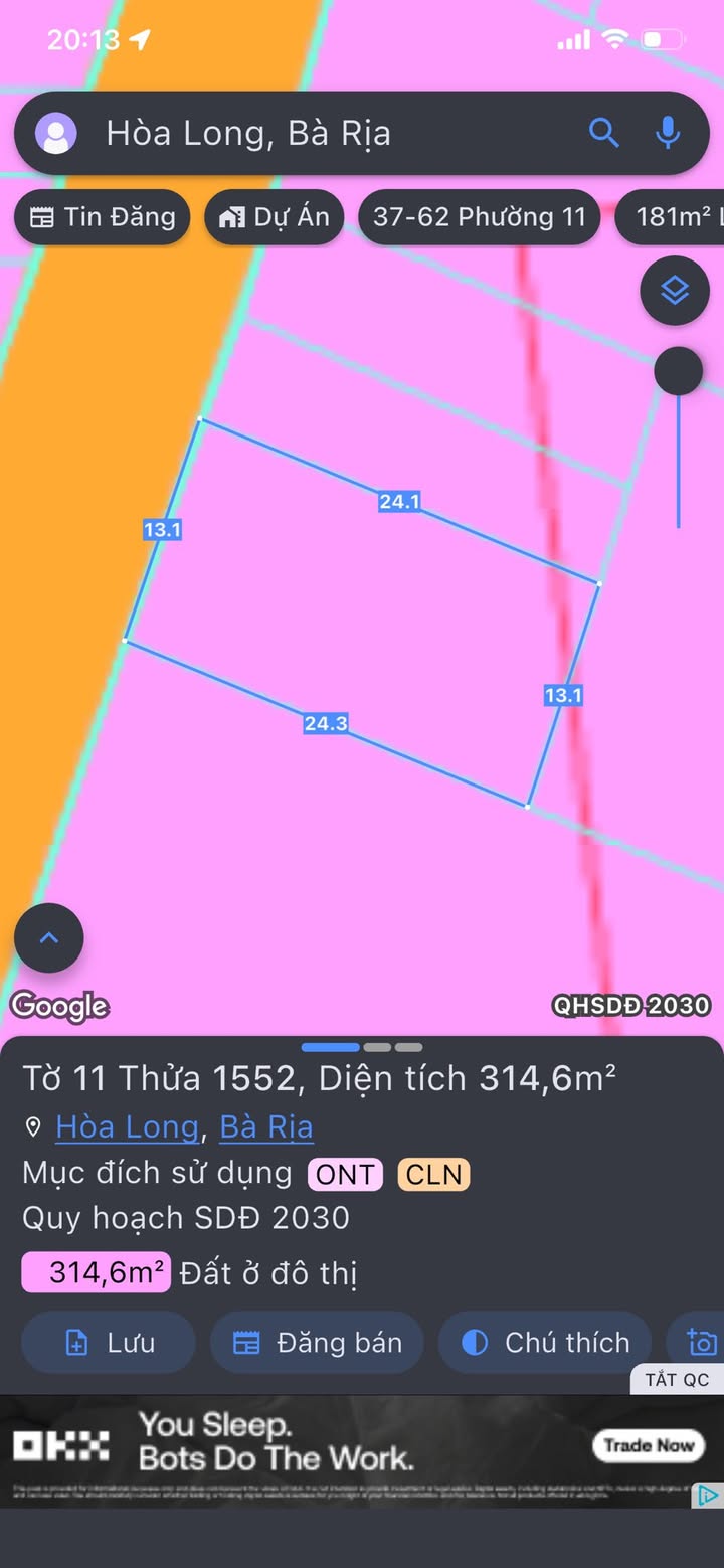 Bán đất mặt tiền Hòa Long Bà Rịa 455m² giá 6 tỷ - Kinh doanh thuận lợi!