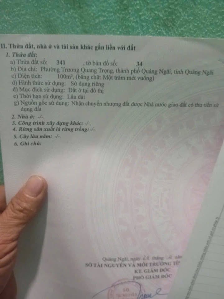 Đất nền Trương Quang Trọng, Quảng Ngãi 100m² giá 1 tỷ - Cơ hội đầu tư hiếm có!