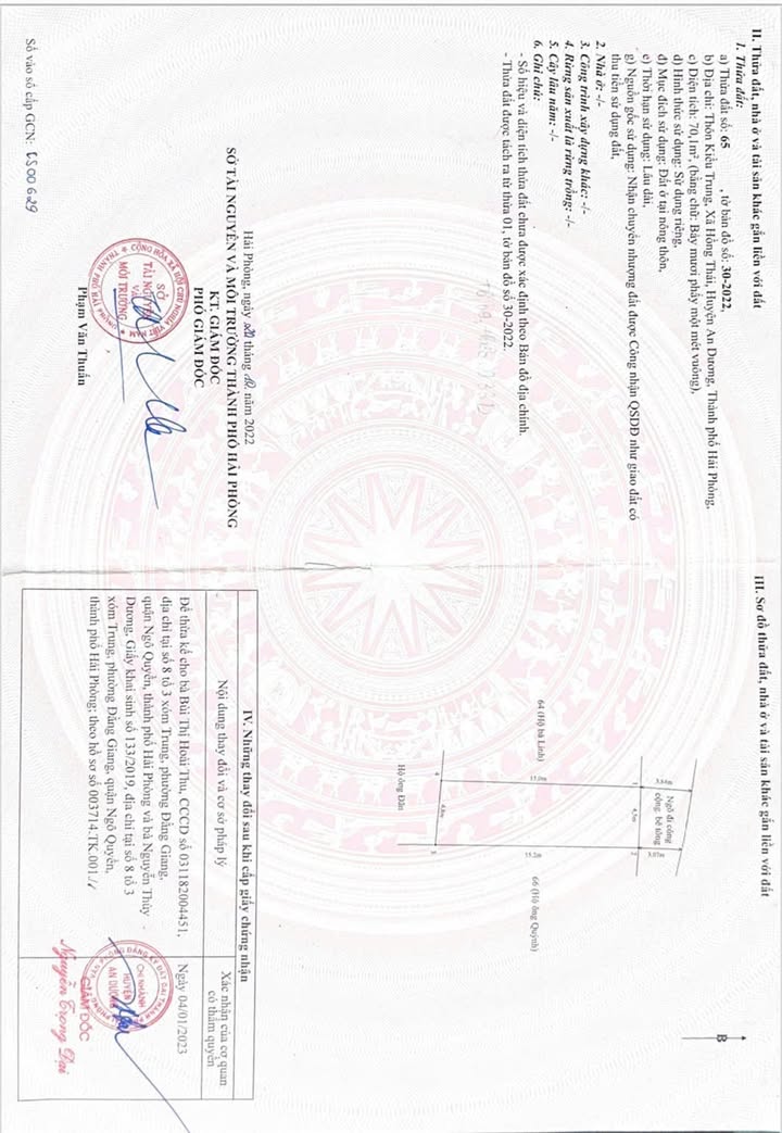 Nhà riêng Kiều Trung An Dương 70m² giá 1.2 tỷ - Ngõ ô tô, hàng hiếm!