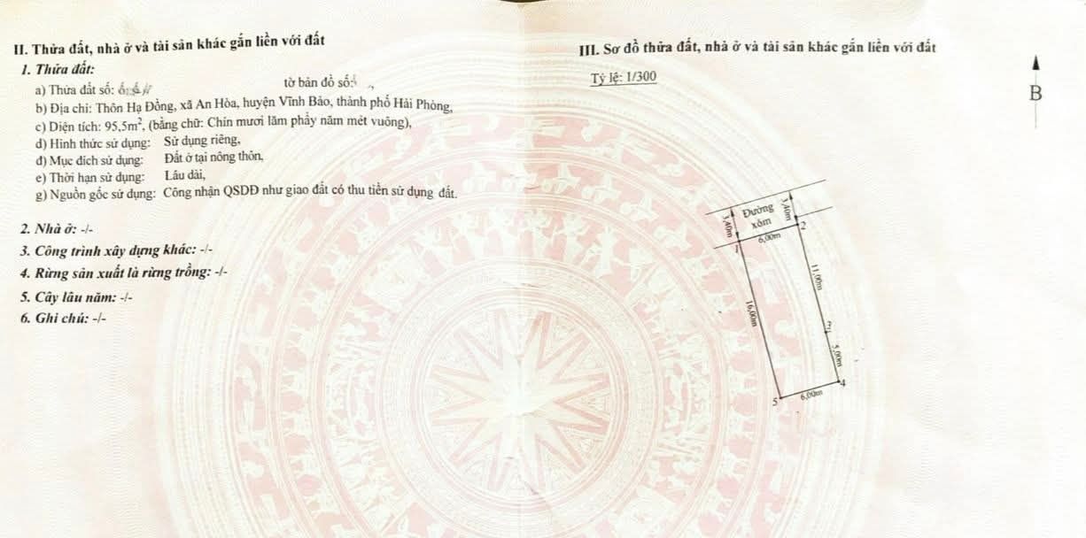 Đất nền An Hòa Vĩnh Bảo 95m² giá 600 triệu - Ngõ ô tô cực nông, đầu tư sinh lời!