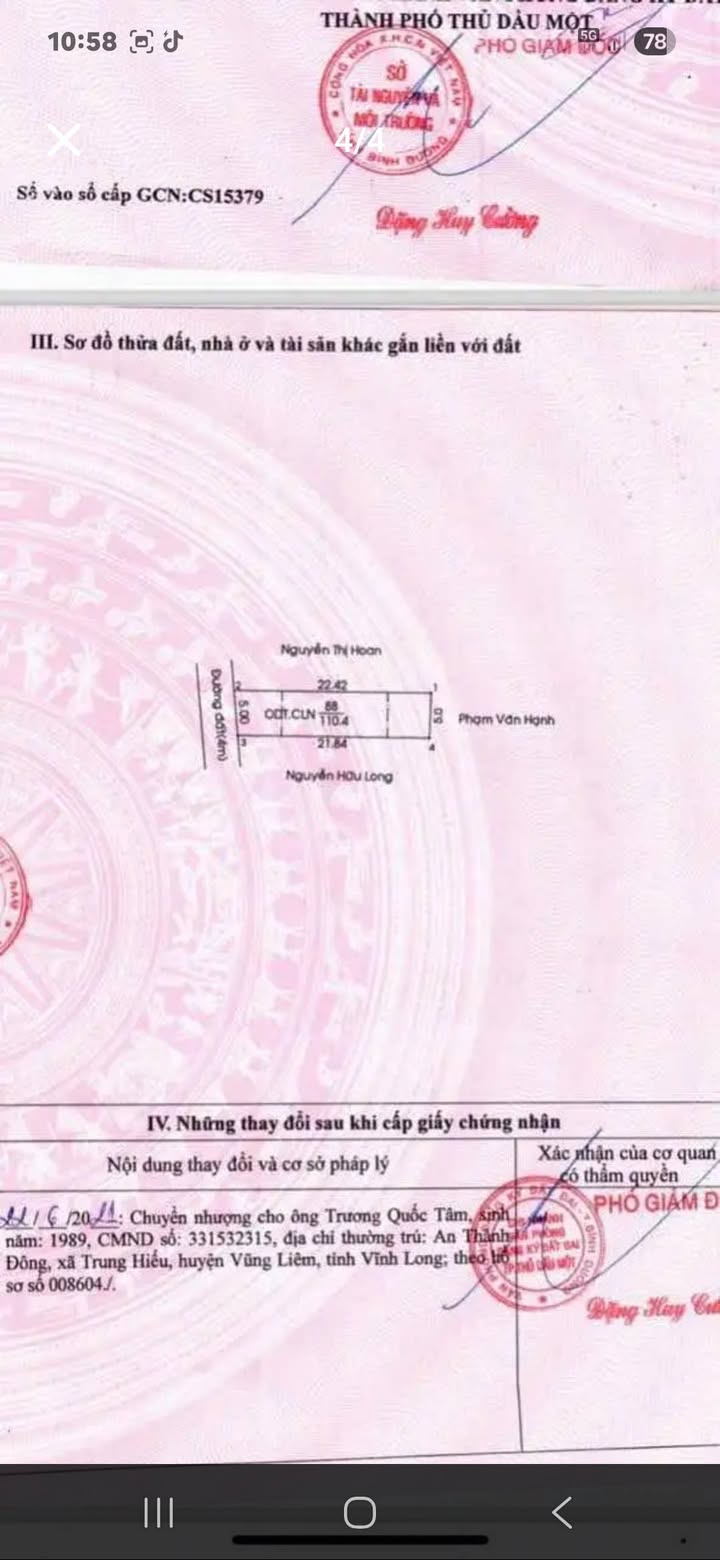 Đất nền phường Phú Hòa Thủ Dầu Một 110m² giá 1.89 tỷ - Đường ô tô, vị trí đắc địa!