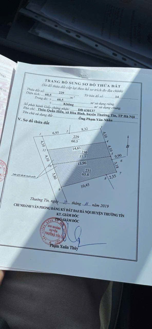 Đất nền Hòa Bình Thường Tín 60m² giá 2.4 tỷ - Đầu tư sinh lời ngay!