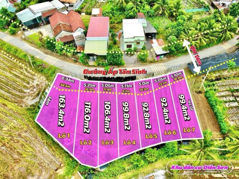 Đất nền mặt tiền đường Tân Sinh, xã Diên Điền, 128.9m² chỉ 1.25 tỷ - Cơ hội đầu tư tuyệt vời!