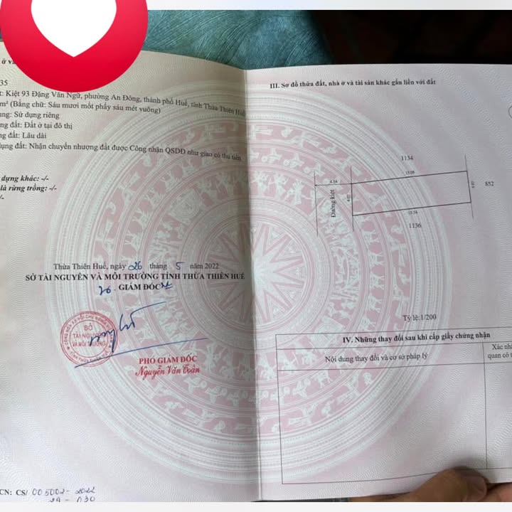 Đất nền trung tâm Huế 62m² giá 2 tỷ - Đầu tư sinh lời ngay!