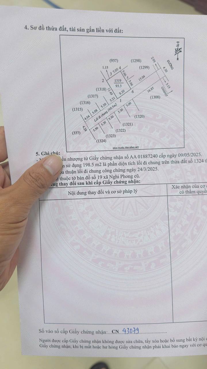 Đất nền Nghi Phong, Nghi Lộc 93m² giá 1.7 tỷ - Đường ô tô tránh nhau!