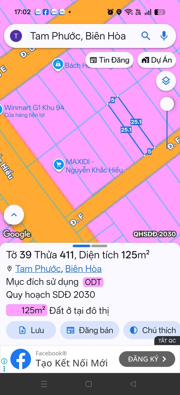 Đất nền Tam Phước 125m² giá 2.6 tỷ - Sổ đỏ chính chủ, thổ cư 100%!