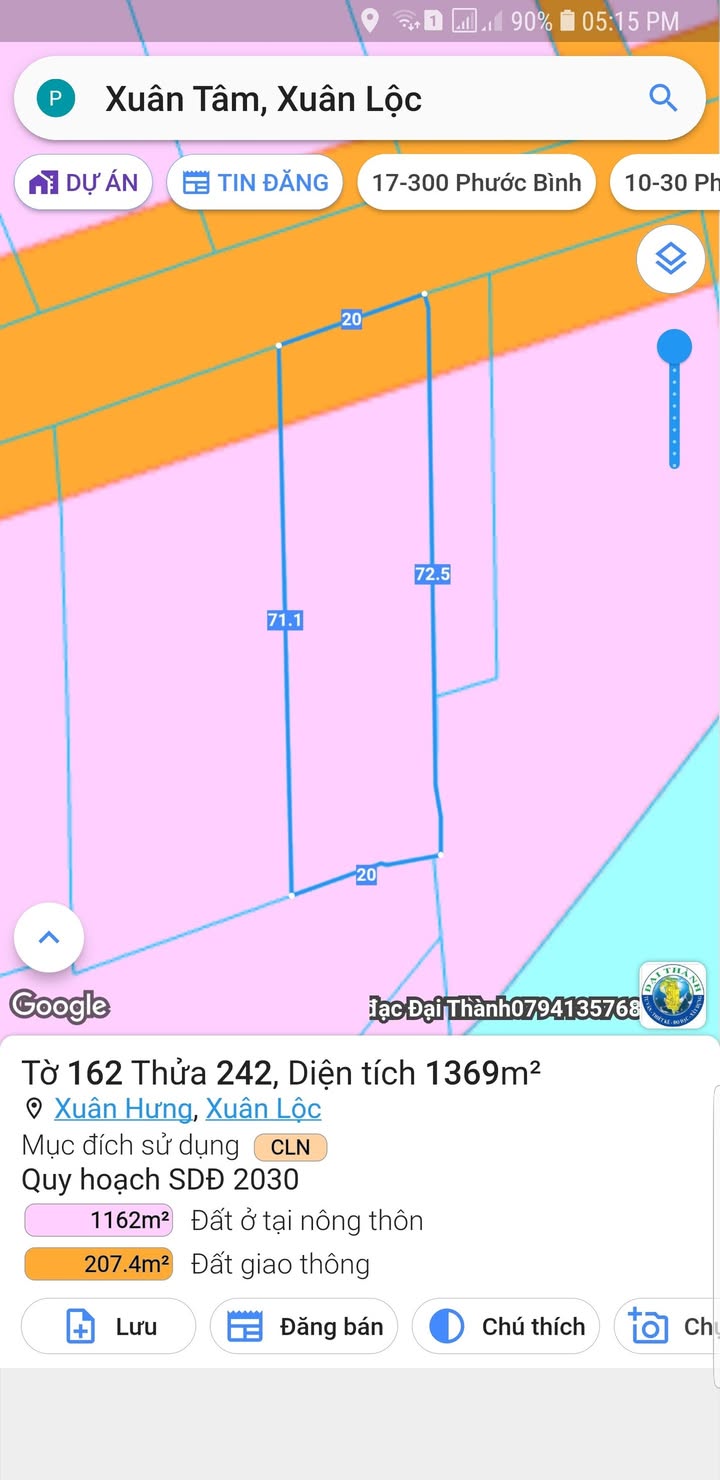 Đất nền Xuân Tâm, Xuân Lộc, Đồng Nai 1440m² chỉ 3 tỷ - Cơ hội đầu tư hấp dẫn!