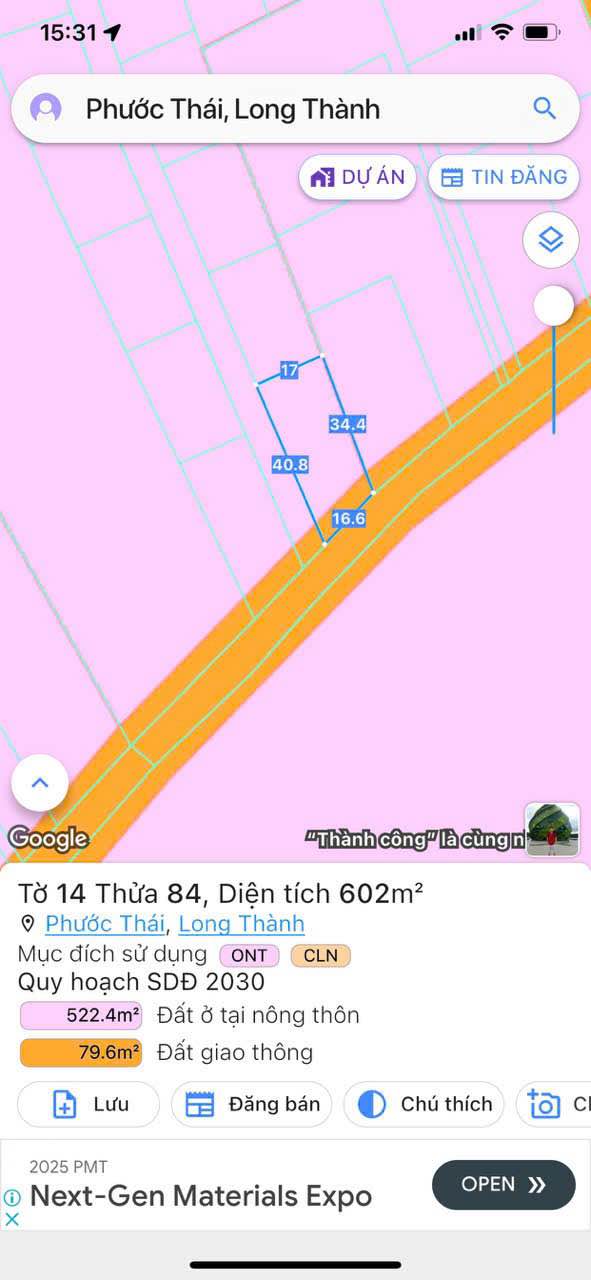Đất thổ cư Phước Thái 680m² giá 4 tỷ - Lô góc 2 mặt tiền rộng rãi!