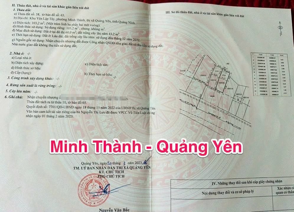 Đất nền mặt đường QL18 Minh Thành 103m² giá 1.1 tỷ - Vị trí kinh doanh lý tưởng!