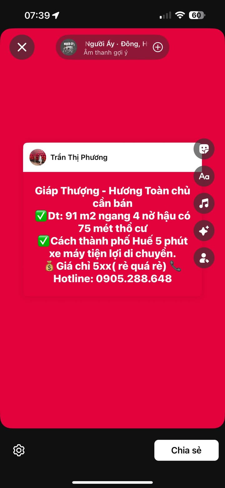 Đất thổ cư Hương Toàn 91m² giá chỉ 500 triệu - Cơ hội đầu tư hấp dẫn!