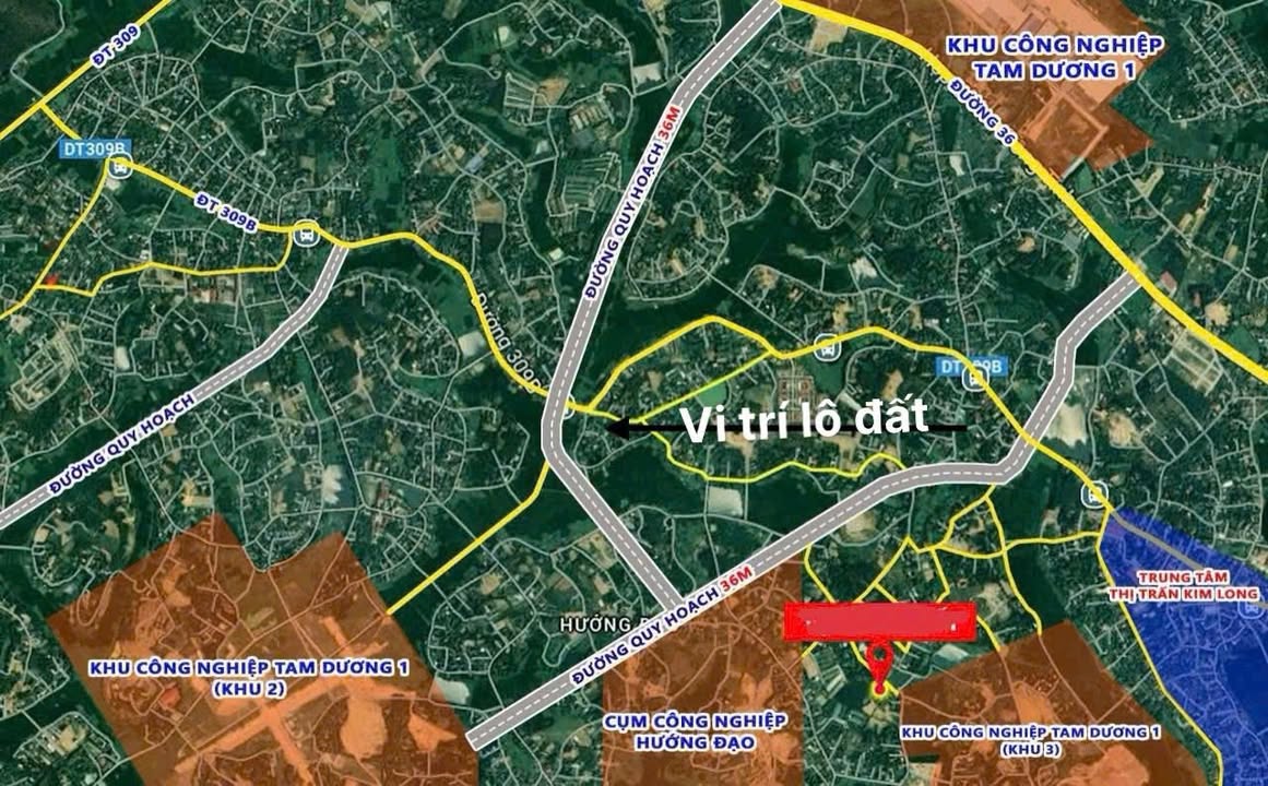Đất nền Hương Đạo, Tam Dương 178m² giá 1.5 tỷ - Đường thông thoáng, ô tô vào tận nơi!