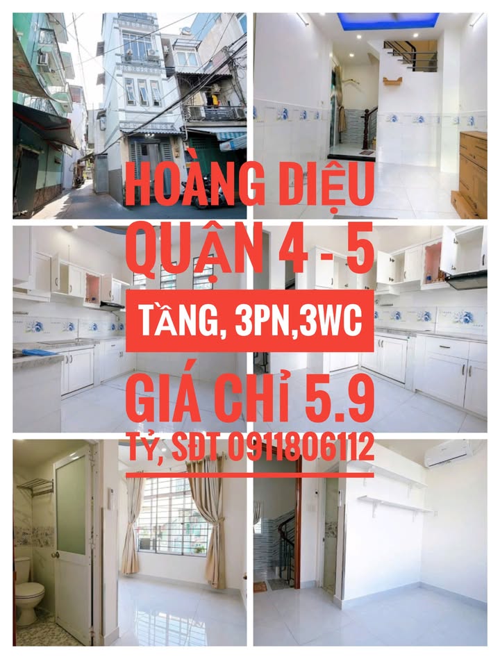 Bán nhà Quận 4 - Đường Hoàng Diệu 20m² giá 5.9 tỷ - Khu VIP an ninh tuyệt đối!