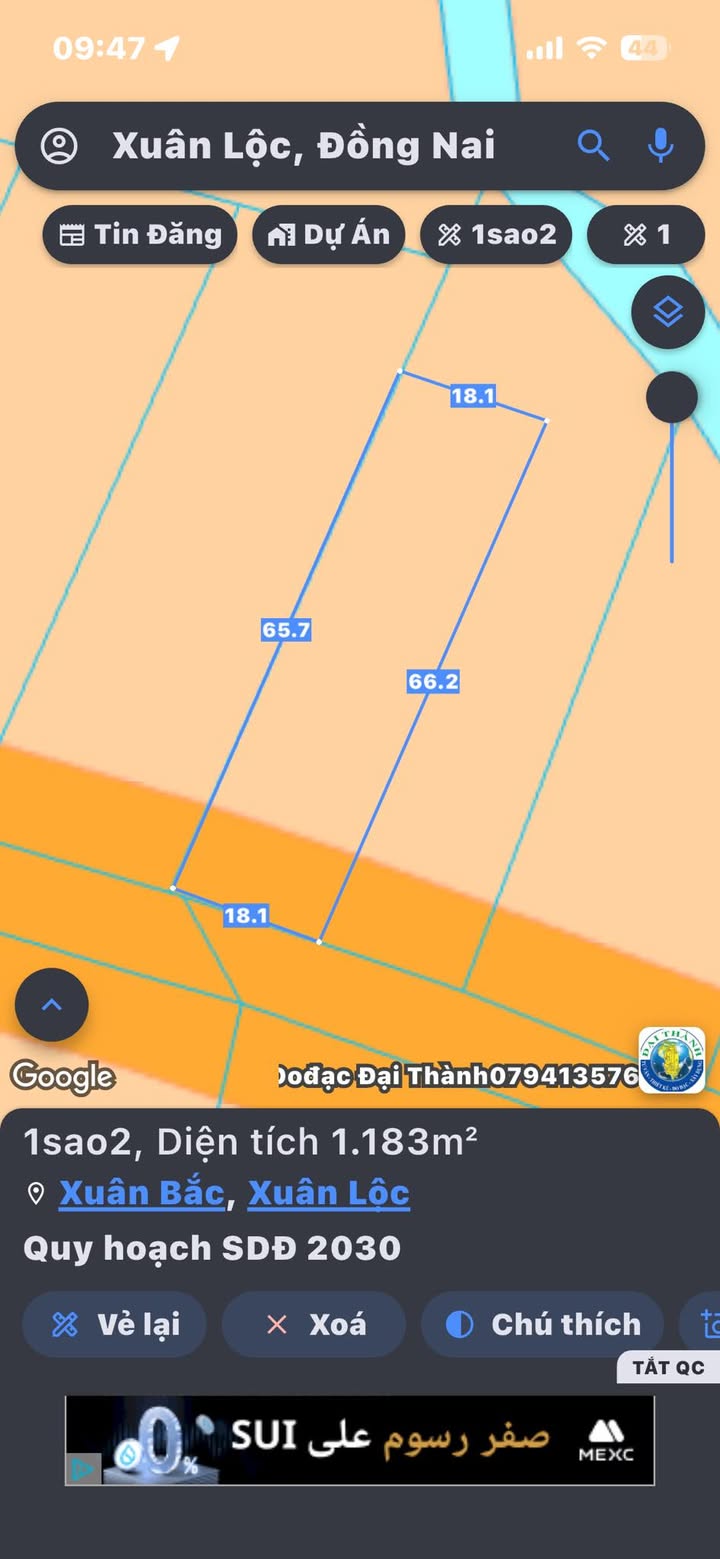 Đất nền xã Xuân Bắc, huyện Xuân Lộc 1200m² giá 60 tỷ - Cơ hội đầu tư hiếm có!