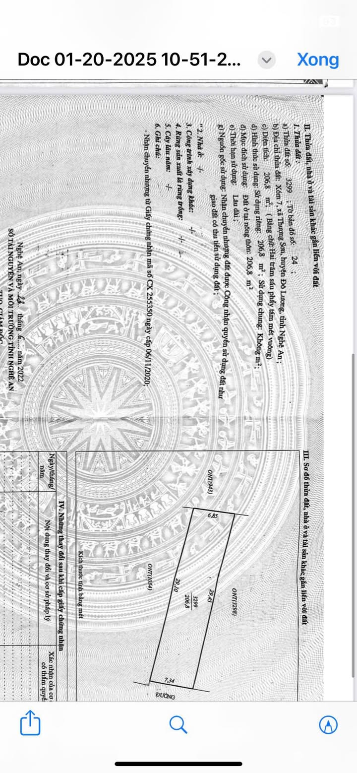 Đất thổ cư 203m² tại Thượng Sơn, Đô Lương - Giá 1 tỷ, giao thông thuận lợi!