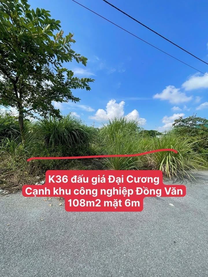 Đất đấu giá K36 Đại Cương 108m² giá chỉ 3.24 tỷ - Cơ hội đầu tư hấp dẫn!