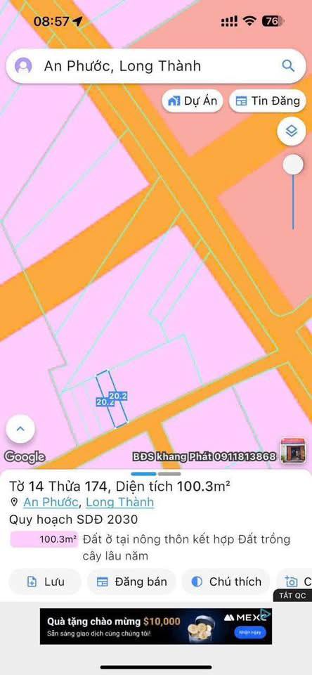 Đất nền Ấp 7 An Phước Long Thành 100m² giá chỉ 1.32 tỷ - Sổ riêng, thổ cư 100%!