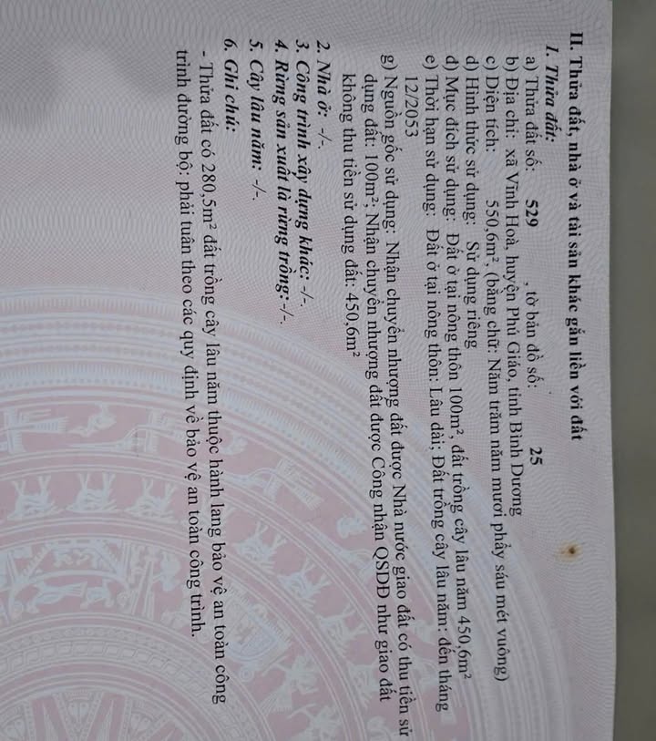 Đất nền Vĩnh Hòa, Phú Giáo 550m² giá 2.2 tỷ - Đầu tư sinh lời ngay!