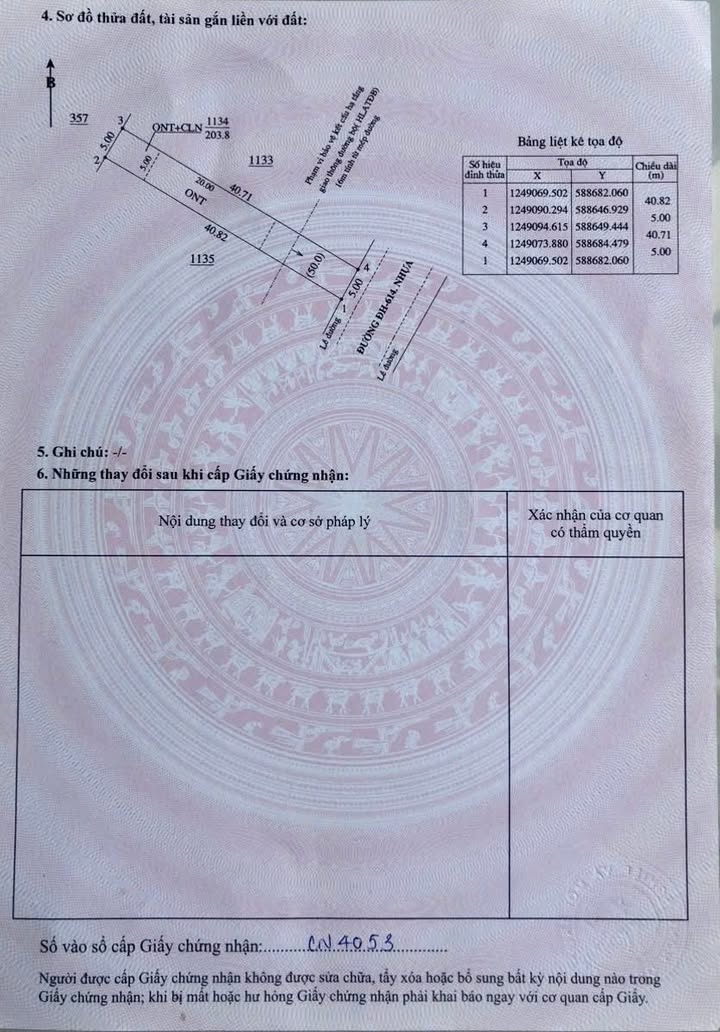 Đất nền Cây Trường Bàu Bàng 600m² giá 3.9 tỷ - Vị trí kinh doanh đắc địa!