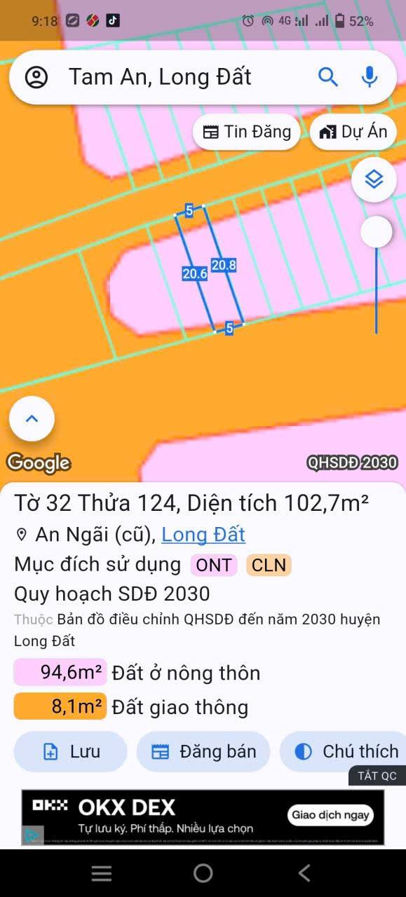 Đất nền An Ngãi, Châu Đức 100m² giá 1.35 tỷ - Sổ hồng chính chủ, bớt lộc
