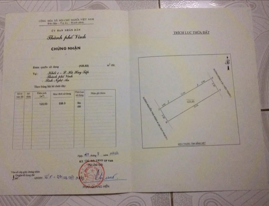 Đất nền Vinh 124m² giá thỏa thuận - Mặt đường Nguyễn Trãi đẹp nhất!