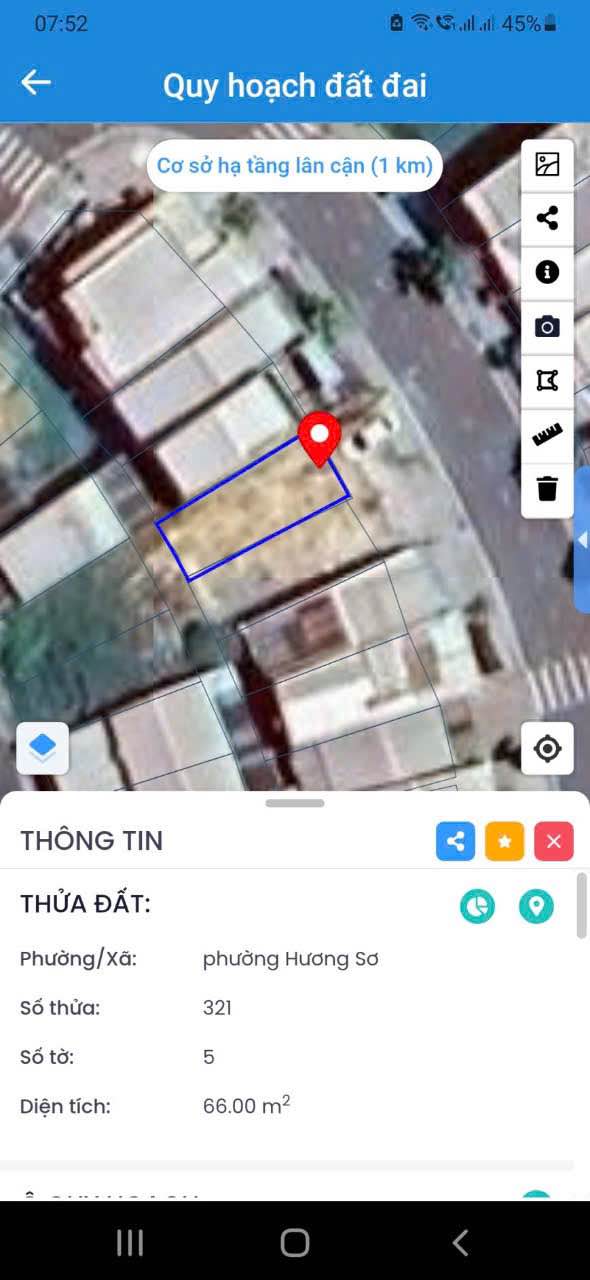 Đất mặt tiền Bao Mỹ, phường Hương Sơ, TP Huế 66m² - Sổ hồng chính chủ, giá chỉ 1.35 tỷ!