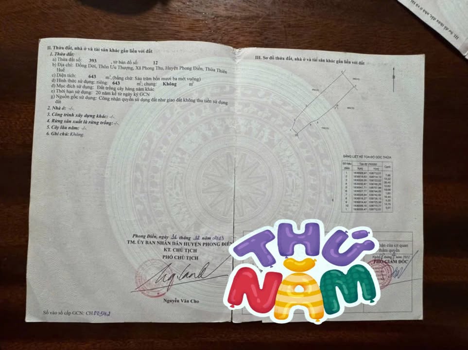 Đất đẹp 600m² tại Phong Thu, Phong Điền, TP Huế - Giá thỏa thuận hấp dẫn!