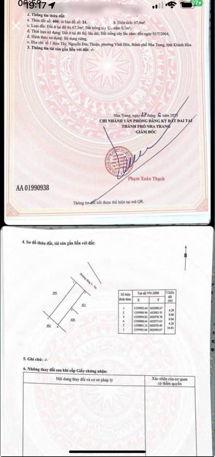 Đất mặt tiền Nguyễn Đức Thuận Vĩnh Hoà Nha Trang 67m² giá 2.52 tỷ - Cơ hội đầu tư tuyệt vời!