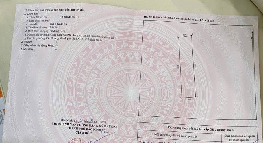 Đất nền Vân Dương Bắc Ninh 118.9m² giá chỉ 4 tỷ - Đầu tư sinh lời ngay!