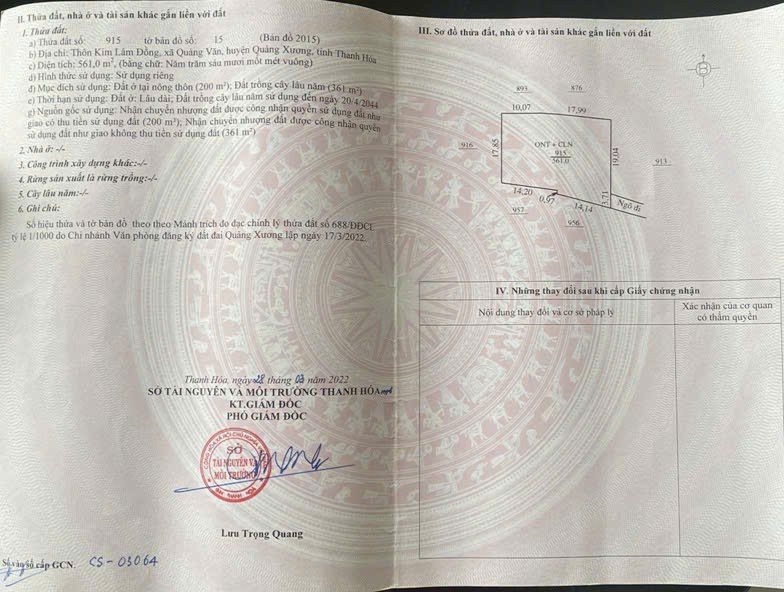 Đất nền Quảng Ngọc 561m² giá 600 triệu - Đầu tư sinh lời ngay!