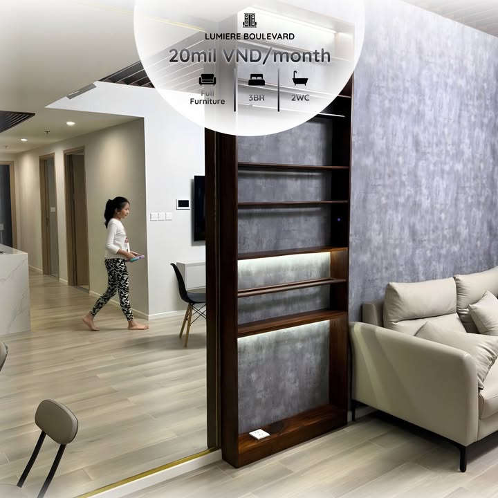 Căn hộ 3 phòng ngủ Lumiere Boulevard Thủ Đức 20 triệu/tháng - Sẵn sàng vào ở ngay!