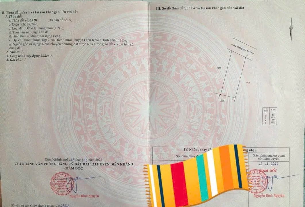 Đất nền Diên Phước, Diên Khánh 87m² giá chỉ 589 triệu - Cơ hội đầu tư tuyệt vời!