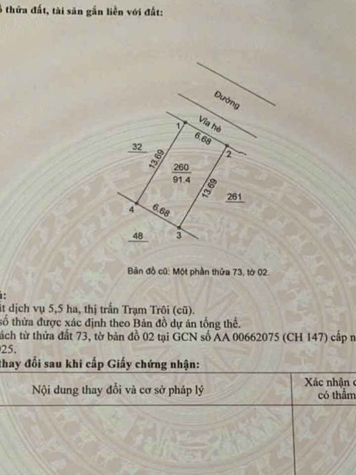 Đất dịch vụ Trạm Trôi Hoài Đức 91.4m² - Hướng Đông Bắc, mặt tiền rộng 6.68m!