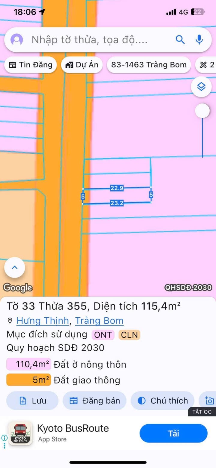Bán đất mặt tiền Tây Hòa 07, Trảng Bom, 115m² giá 1.6 tỷ - Đầu tư sinh lời cao!