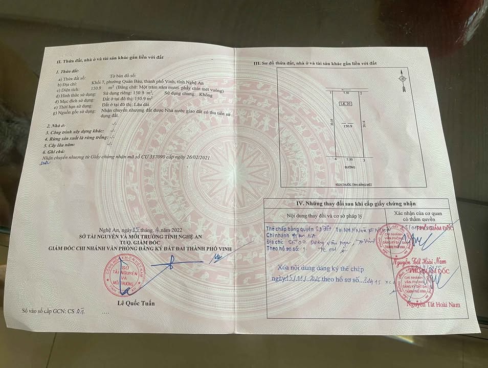 Đất đấu giá khối 7 phường Quán Bàu 150m² giá 7.89 tỷ - Vị trí đắc địa, tiềm năng sinh lời!