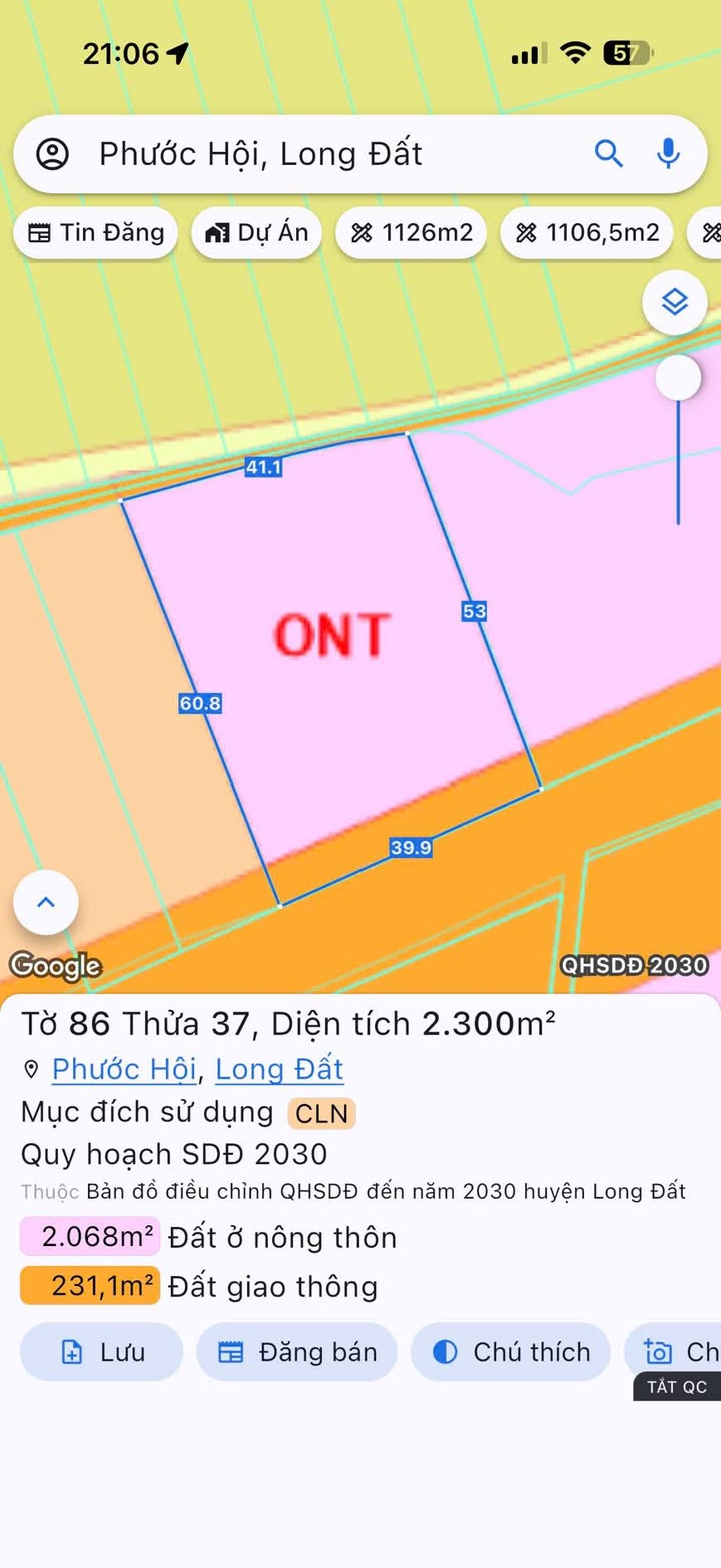 Đất vườn 2300m² tại Phước Hải - Thích hợp xây nhà vườn nghỉ dưỡng!