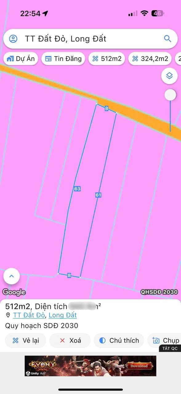 Đất nền Đất Đỏ 512m² giá chỉ 1.7 tỷ - Cơ hội đầu tư tuyệt vời!