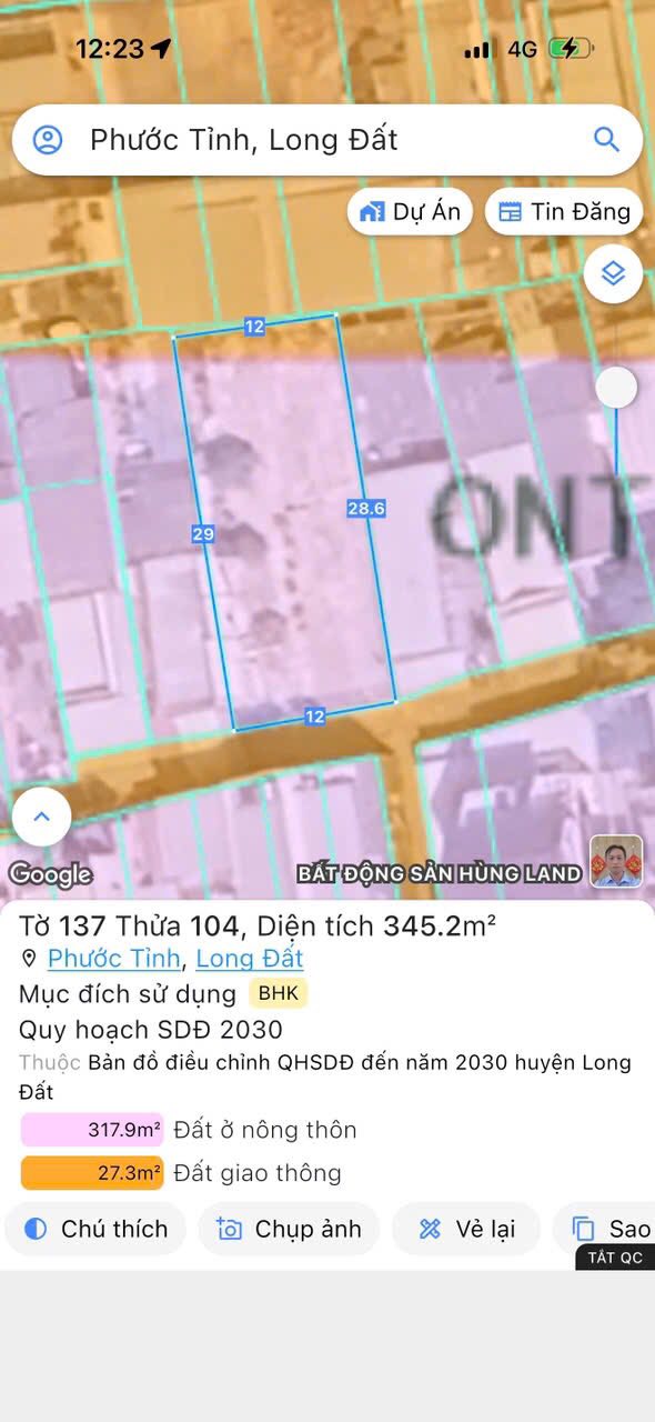 Đất nền TDC Phước Tỉnh 145m² giá 1.935 tỷ - Cơ hội đầu tư sinh lời!