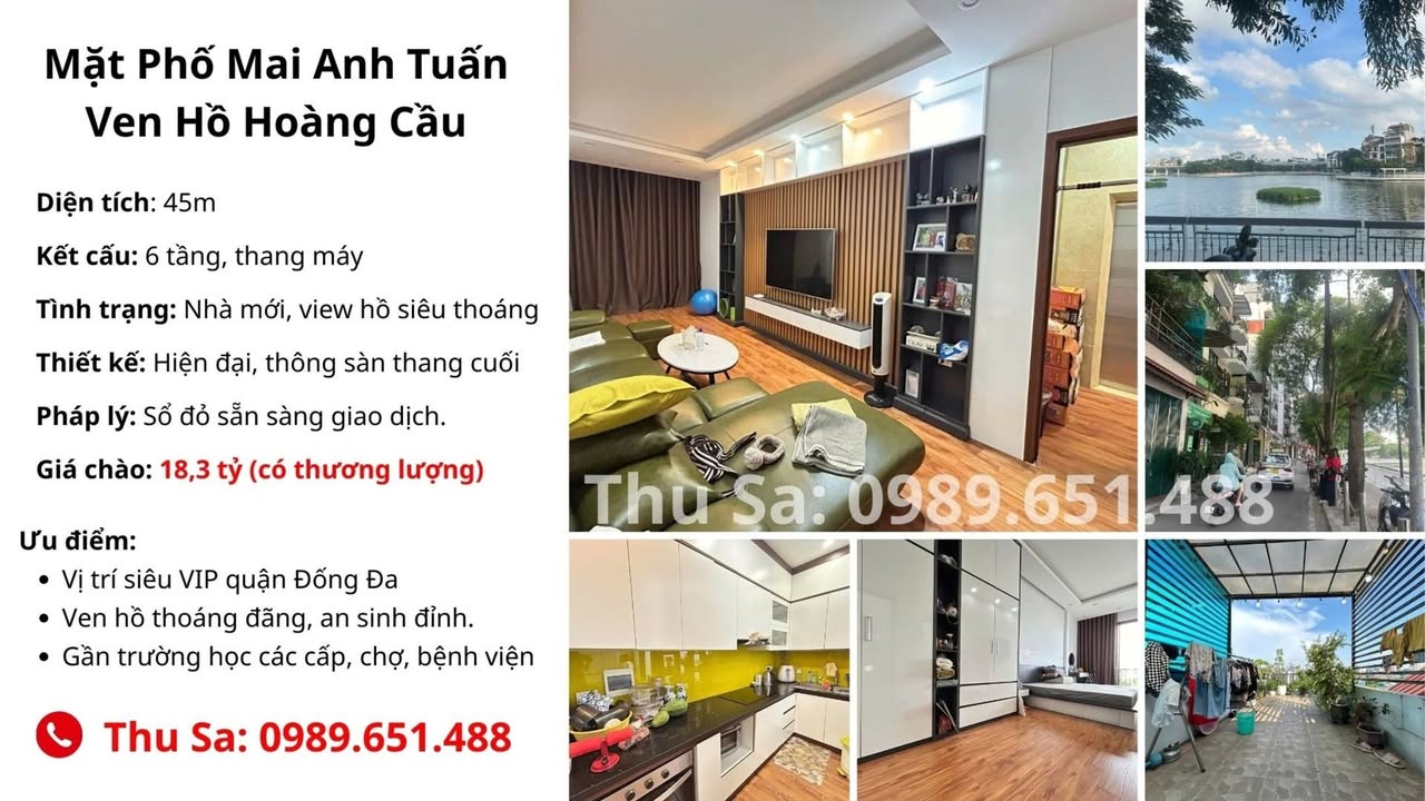 FrontHouse 45m² phố Mai Anh Tuấn, Đống Đa - Giá chỉ 18 tỷ, sẵn sàng giao dịch!
