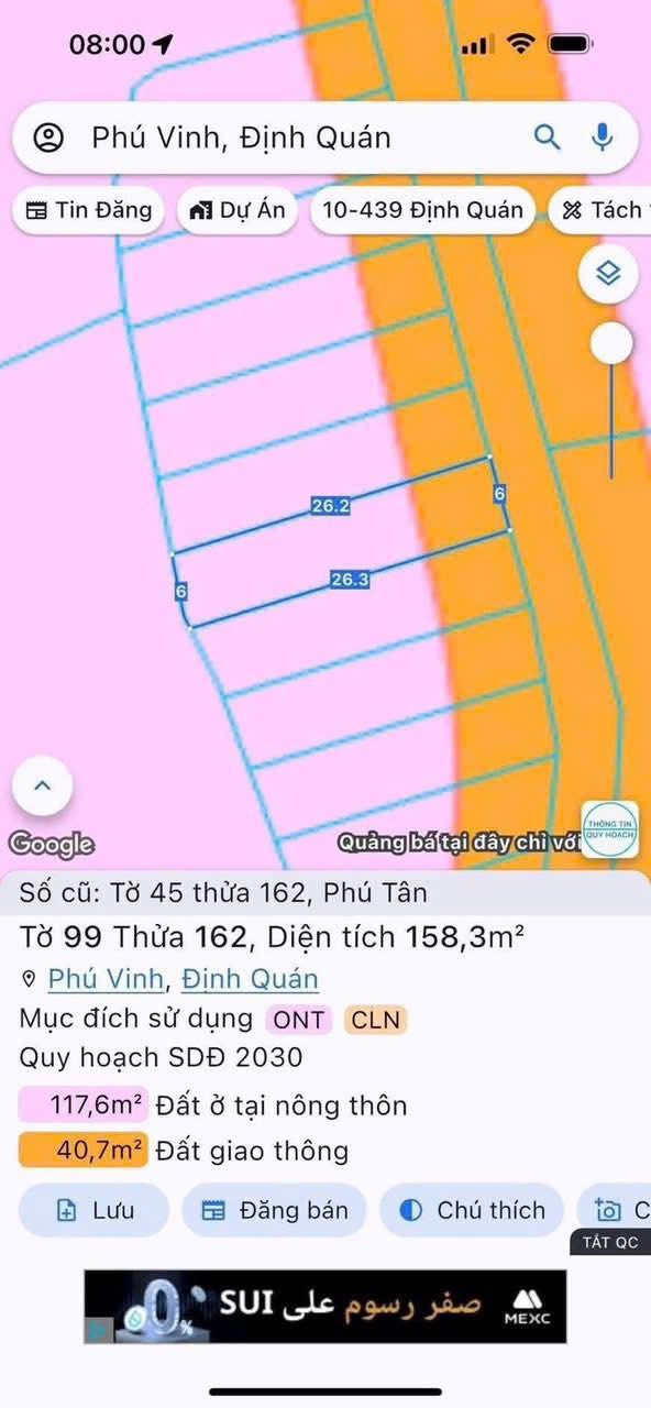 Đất nền 156m² tại ấp 2 Phú Tân, Định Quán - Giá chỉ 389 triệu!