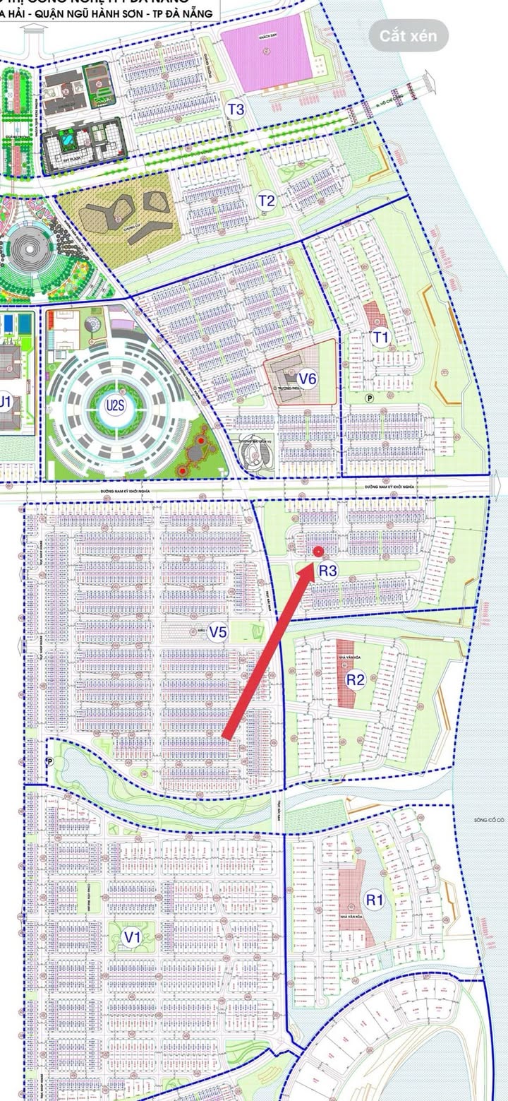 Nhà phố Khu R3 FPT Đà Nẵng 102m² giá 6.35 tỷ - Lô đất view công viên