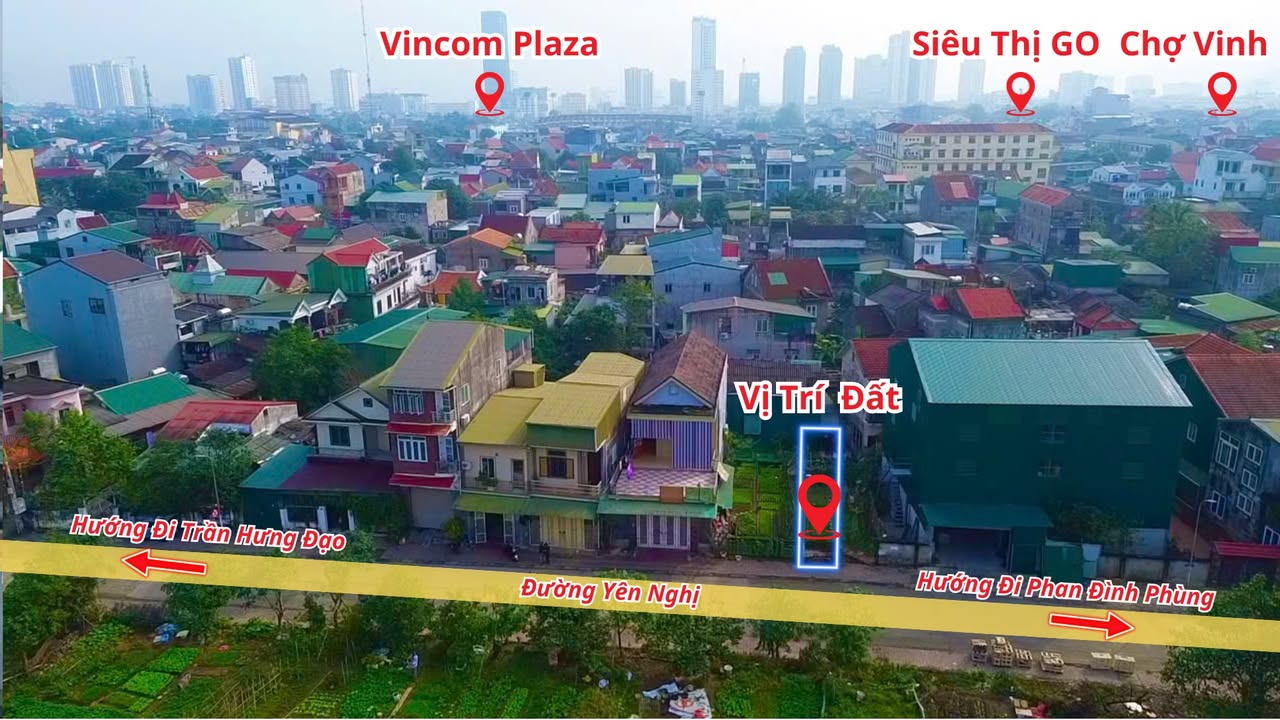 Đất thổ cư Đội Cung, Vinh 112,7m² giá 4,743 tỷ - Mặt đường Yên Nghị 12m