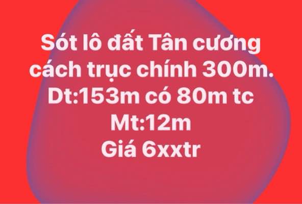 Đất nền Tân Cương Thái Nguyên 153m² - Giá ưu đãi cho nhà đầu tư!