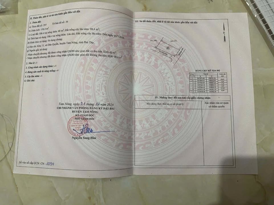 Đất nền 2 mặt tiền Dân Quyền, Tam Nông, Phú Thọ 158m² giá chỉ 1 tỷ - Cơ hội đầu tư vàng!