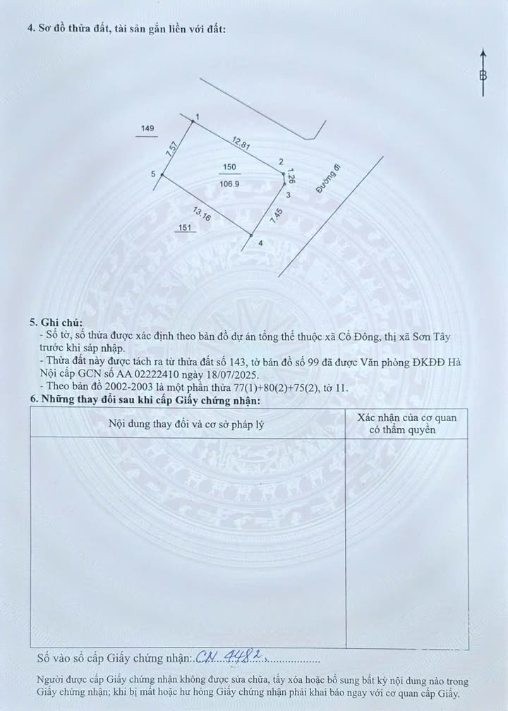 Đất nền lô góc Đồng Trạng Cổ Đông 106m² giá thỏa thuận - Đường thông ô tô tránh nhau!