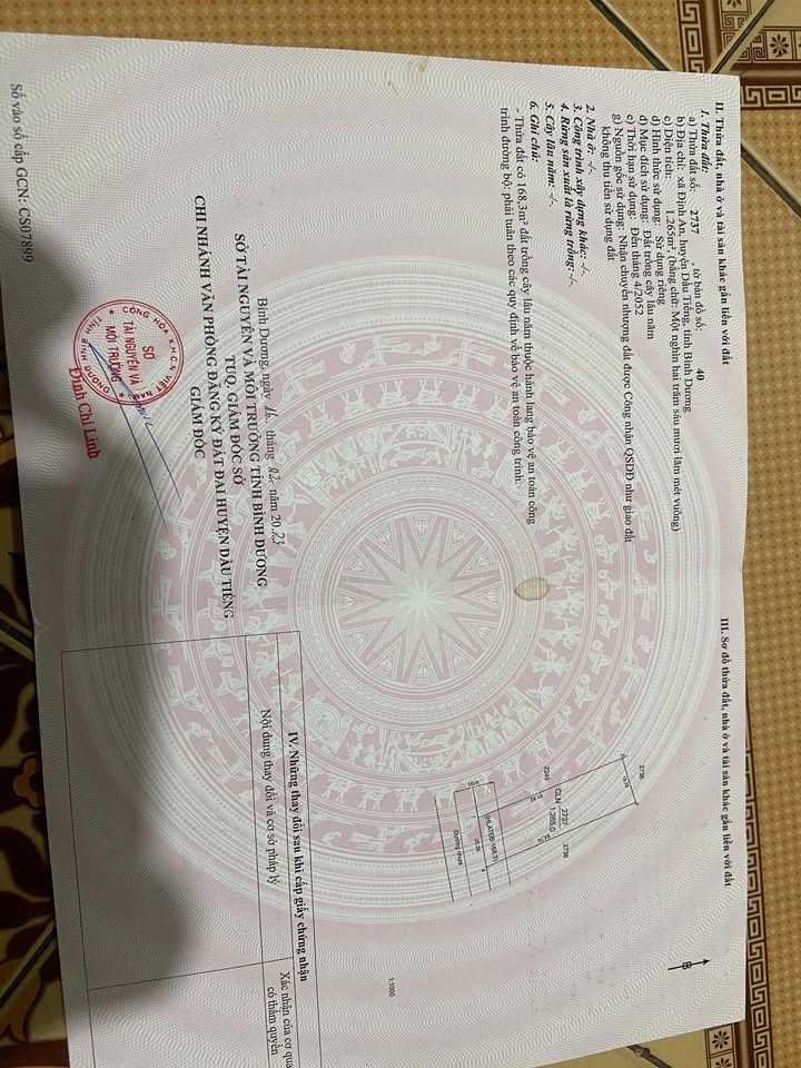 Đất nền Định An Dầu Tiếng 1220m² giá 2.8 tỷ - Cơ hội đầu tư tuyệt vời!