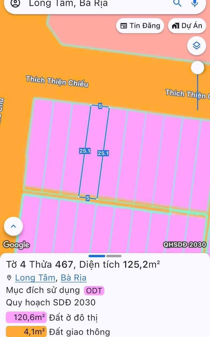 Đất nền Bà Rịa - Mặt tiền Thích Thiện Chiếu 125m² giá 2.95 tỷ - Không lỗi phong thủy!