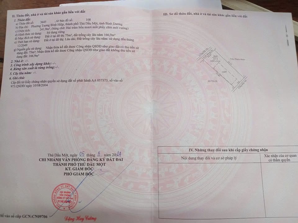 Nhà cấp 4 Tương Bình Hiệp, Thủ Dầu Một 241m² giá 1.8 tỷ - Ô tô tới đất!