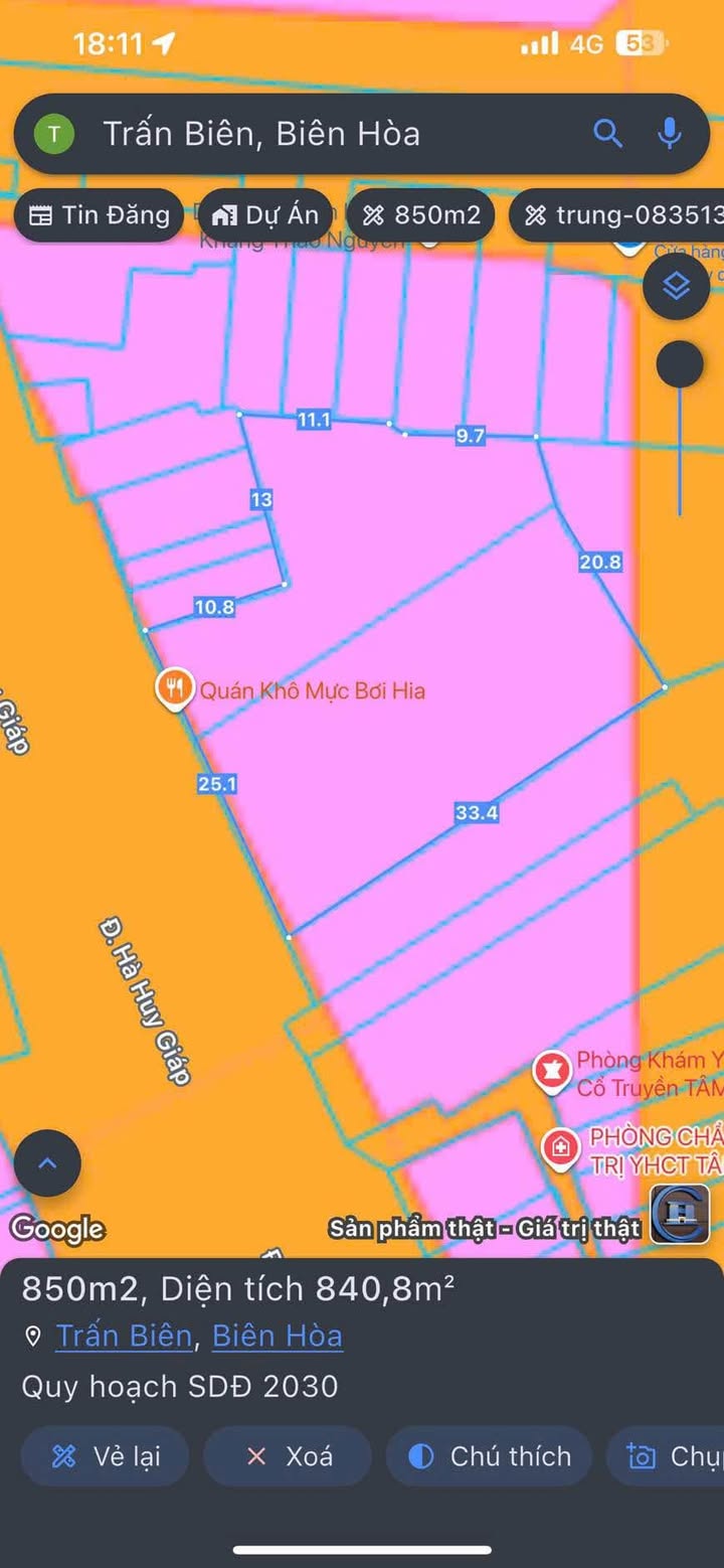 Đất nền mặt tiền Hà Huy Giáp Biên Hòa 850m² giá 50 tỷ - Cơ hội đầu tư hiếm có!