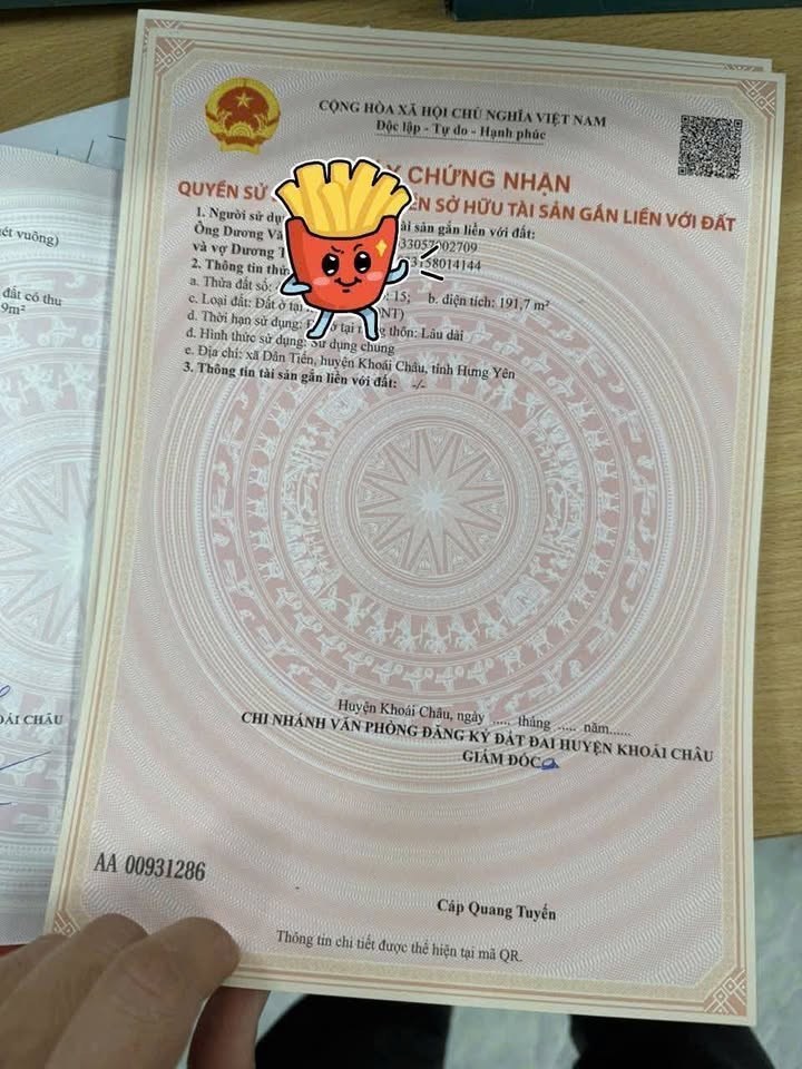 Đất nền Dân Tiến, Khoái Châu 191m² giá 5 tỷ - Đầu tư sinh lời nhanh!