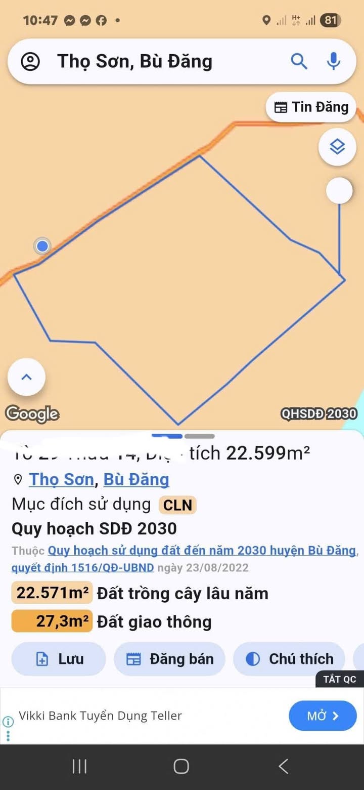 Đất nền Thọ Sơn Bù Đăng 22.000m² giá 2.2 tỷ - Cơ hội đầu tư tuyệt vời!